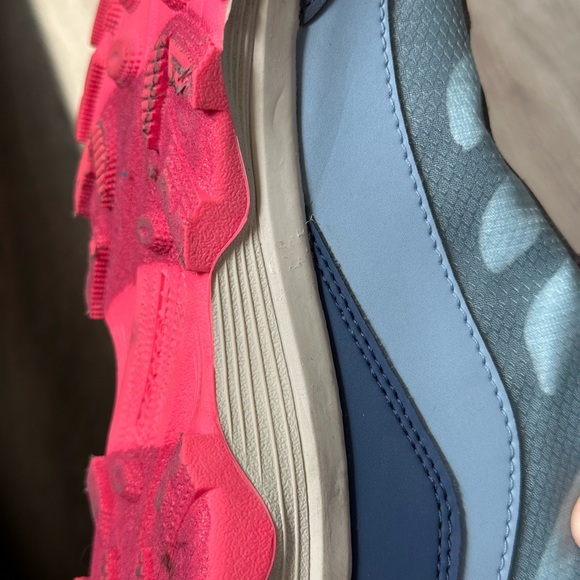 Merrell Women's Moab Speed Mid Waterproof Blue & Coral Hiking Sneaker - Size 7 - Picture 8 of 9